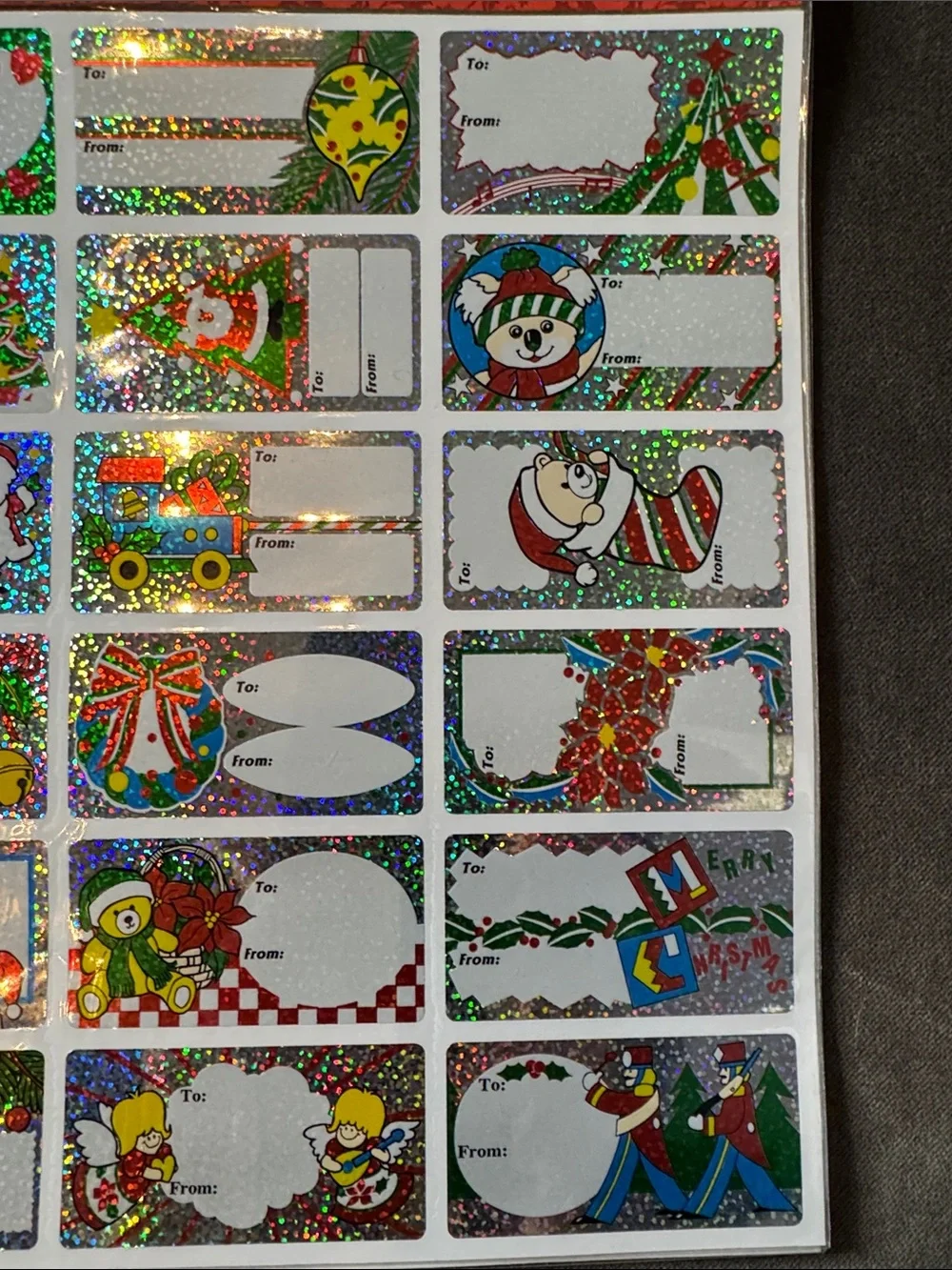 24 Forever Beautiful Holographic Retro Christmas Holiday Gift Tags x5 (120 tags)